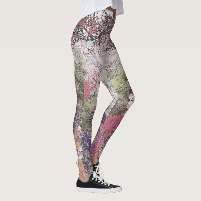 Leggings Flor del pavo real y novia de Lotus (Derecha)