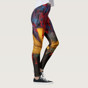 Leggings Flor en las piernas de humo de color