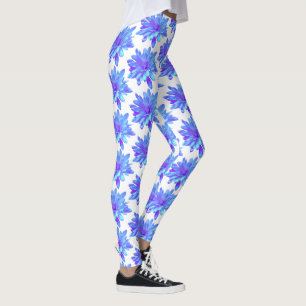 Leggings Flor floral azul violeta elegante