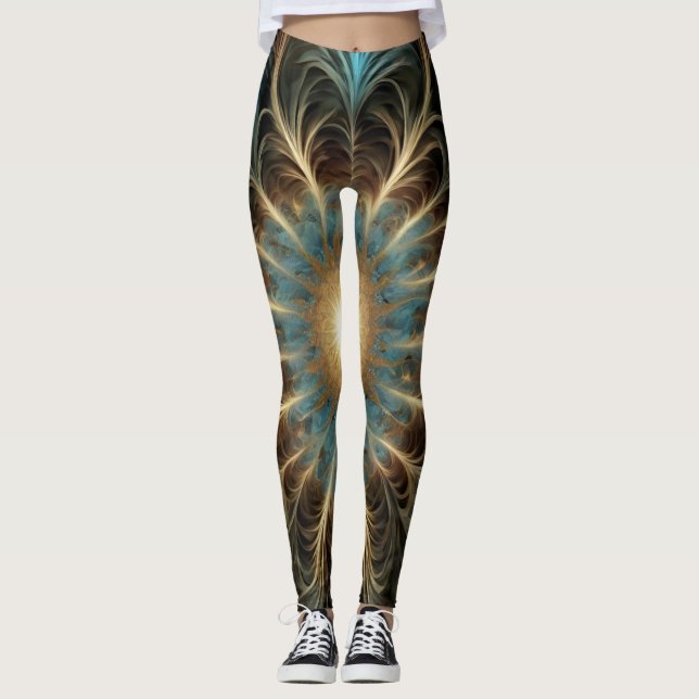 Leggings Flor Fractal Radiante (Anverso)