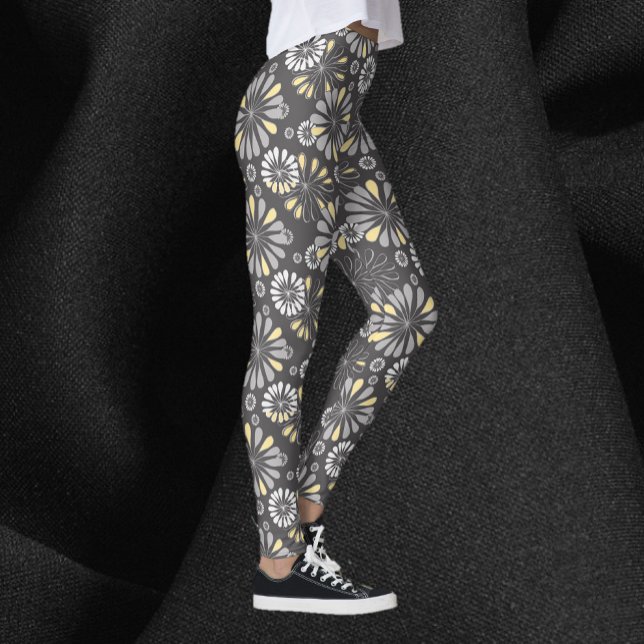 Leggings Flor gris y amarilla de moda (Subido por el creador)