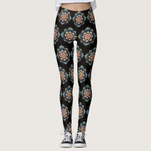Leggings Flor Mandala Lotus con cristales resplandecientes