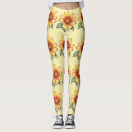 Leggings Flor naranja