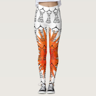 Leggings Flor Naranja de las piernas del estiramiento del y
