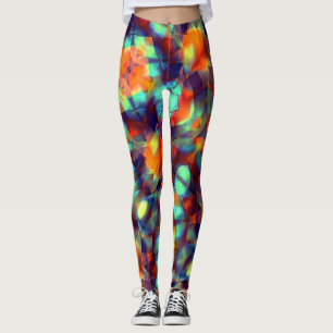 Leggings Flor naranja intensa en textura digital pulida