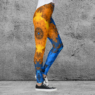 Leggings Flor psicodélica Kaleidoscopo Amarilla y Azul