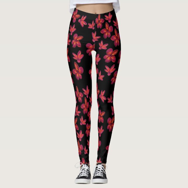 Leggings Flor roja en flor (Anverso)