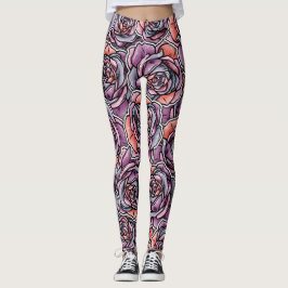 Leggings Flor Rosa de color