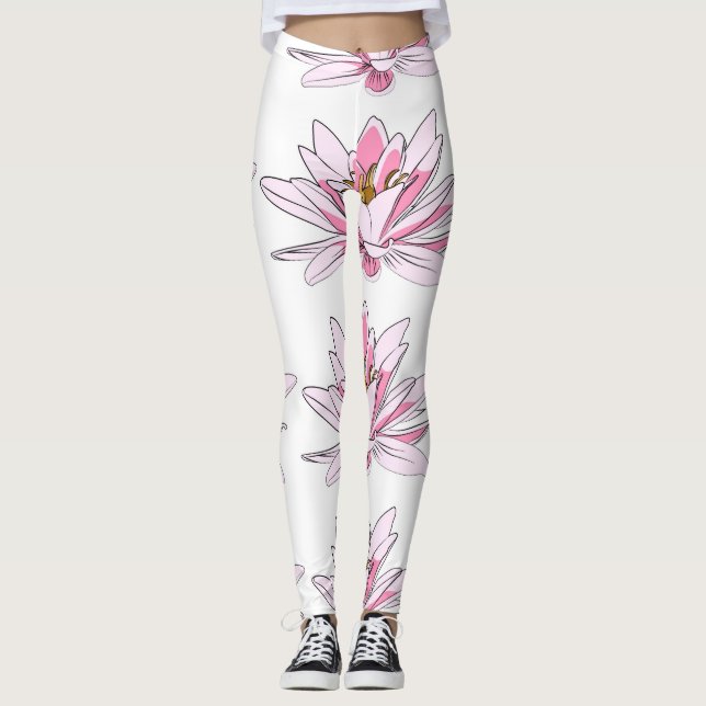 Leggings Flor rosa iluminada (Anverso)