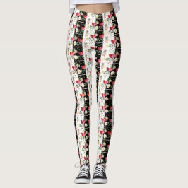 Leggings Flor rosa negra y blanca Strike