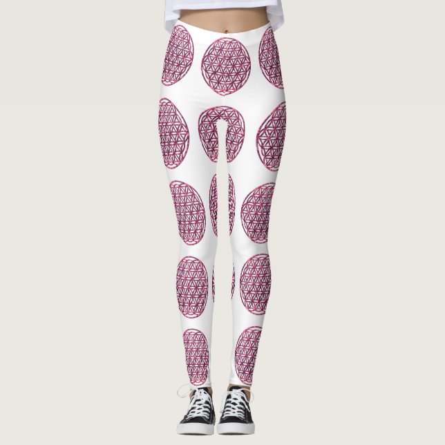 Leggings Flor rosa resplandeciente de vida (Anverso)
