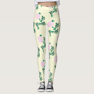 Leggings Flor Rosa silvestre rosa pastel