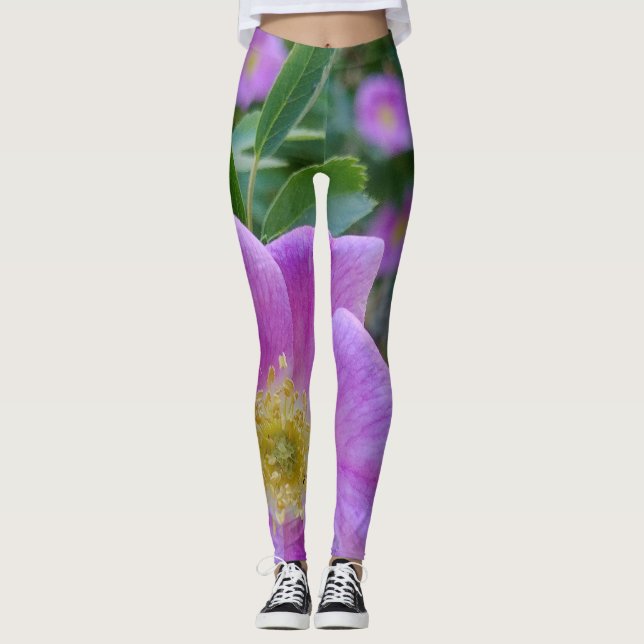Leggings Flor rosa suave (Anverso)