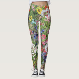 Leggings Flor silvestre de la naturaleza de la flor de la s