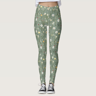 Leggings Flor silvestre Dusty Sage Floral Verde