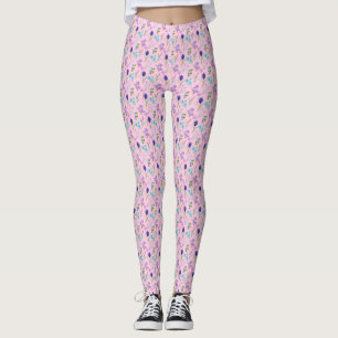 Leggings Flor silvestre en las leyendas de impresión rosa t