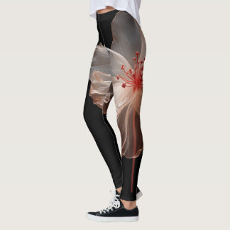 Leggings Flor translúcida elegante sobre negro