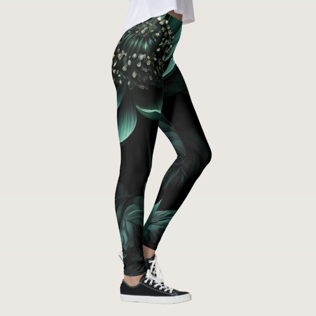 Leggings Flor verde oscuro, lentes moradas (Derecha)
