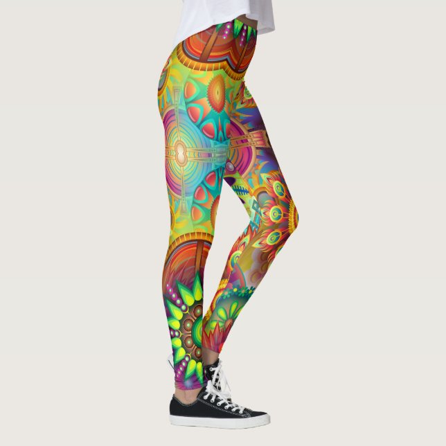 Leggings Floral abstracta colorida (Derecha)
