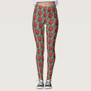 Leggings Floral abstracta con baldosas divertidas a base de