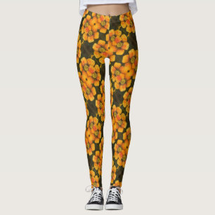 Leggings Floral abstracta con baldosas divertidas a base de