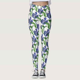 Leggings Floral abstracta de baldosas divertidas a base de 