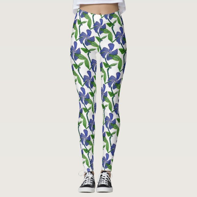 Leggings Floral abstracta de baldosas divertidas a base de  (Anverso)
