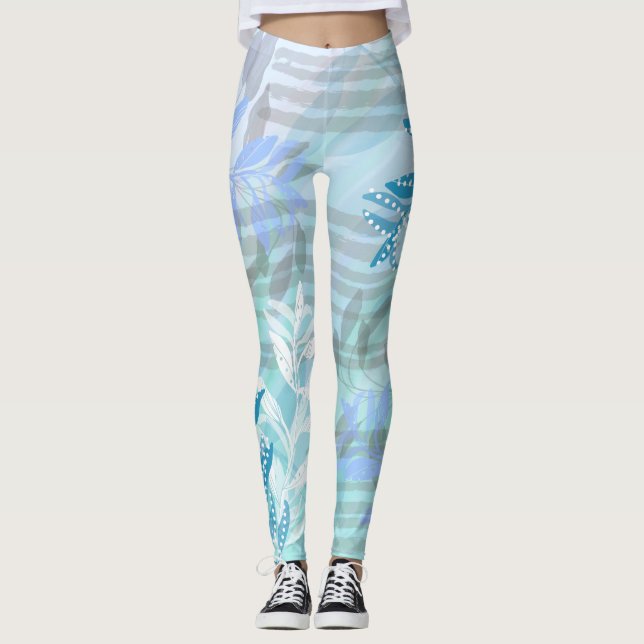 Leggings Floral abstracta moderna a la moda (Anverso)
