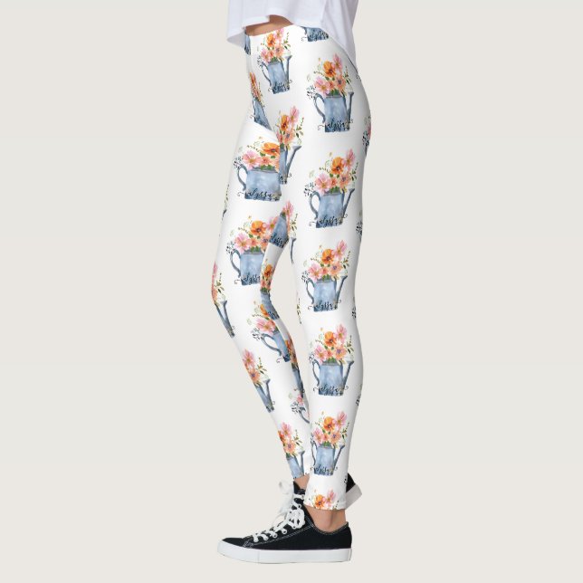 Leggings Floral acuática pintada a mano (Izquierda)