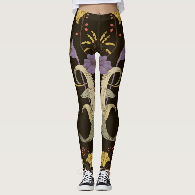 Leggings Floral Art Nouveau: Patrón de época (Anverso)