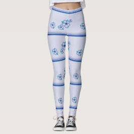 Leggings Floral azul acentuado