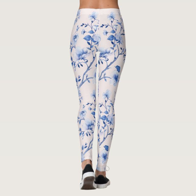 Leggings Floral azul de Rubor romántica (Reverso)