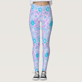 Leggings Floral azul y púrpura