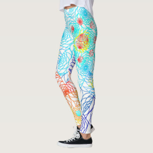 Leggings Floral azul y roja