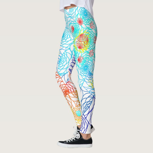Leggings Floral azul y roja (Izquierda)