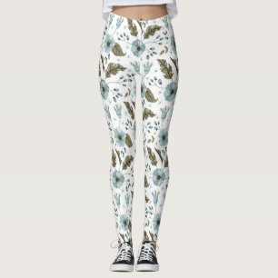 Leggings Floral Azul y Verde