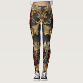 Leggings Floral Baroque Pattern – Elegant Ornamental 