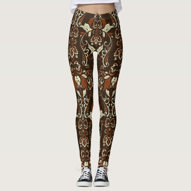 Leggings Floral barroca: tapiz clásico de época (Anverso)