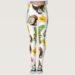 Leggings Floral blanca