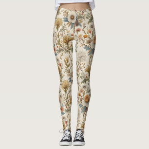 Leggings Floral boho en Beige