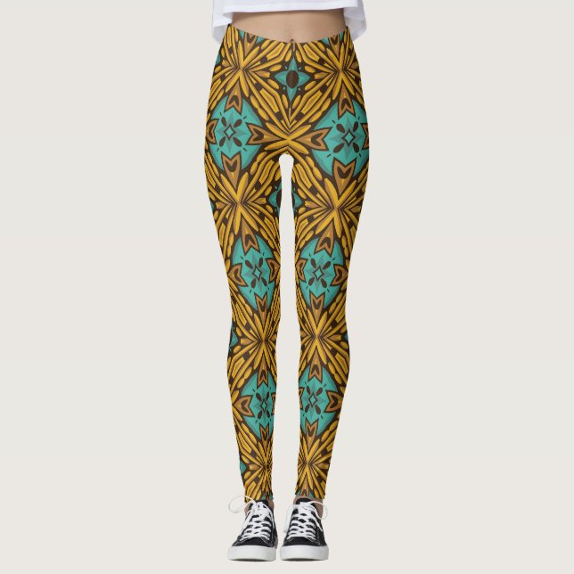 Leggings Floral clásica: patrón de cosecha inmaduro. (Anverso)