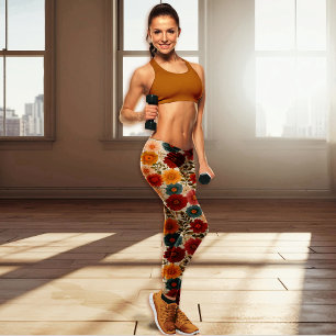Leggings Floral Cottagecore Otoñal