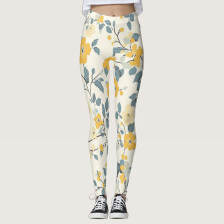 Leggings Floral de algodón amarillo