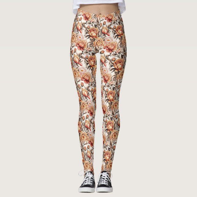 Leggings Floral de arena desértica (Anverso)