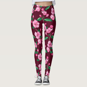 Leggings Floral de cerezo rosa
