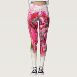 Leggings Floral de color de agua pastel