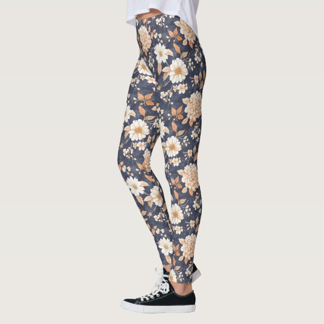 Leggings Floral de crema de la Marina de Otoño (Izquierda)