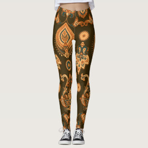 Leggings Floral de damasco: estilo de vintage sin foco