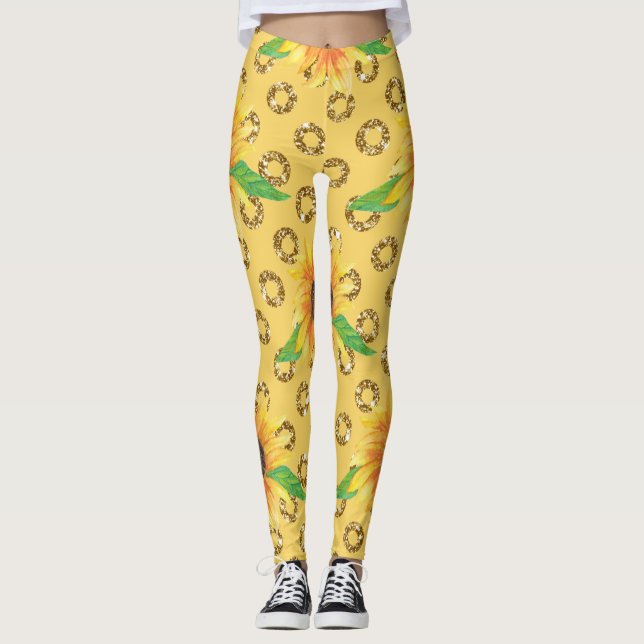 Leggings Floral de girasol (Anverso)
