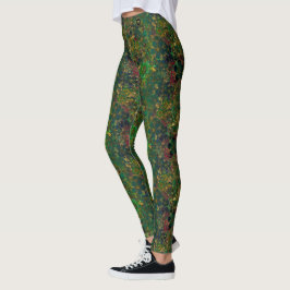 Leggings Floral de oro - Verde